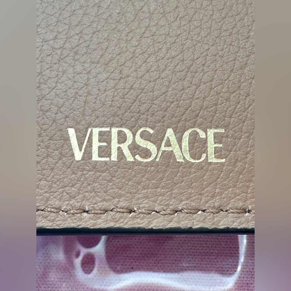 Versace La Medusa Card Case (NWOT; Tan/Gold) - Picture 4 of 10